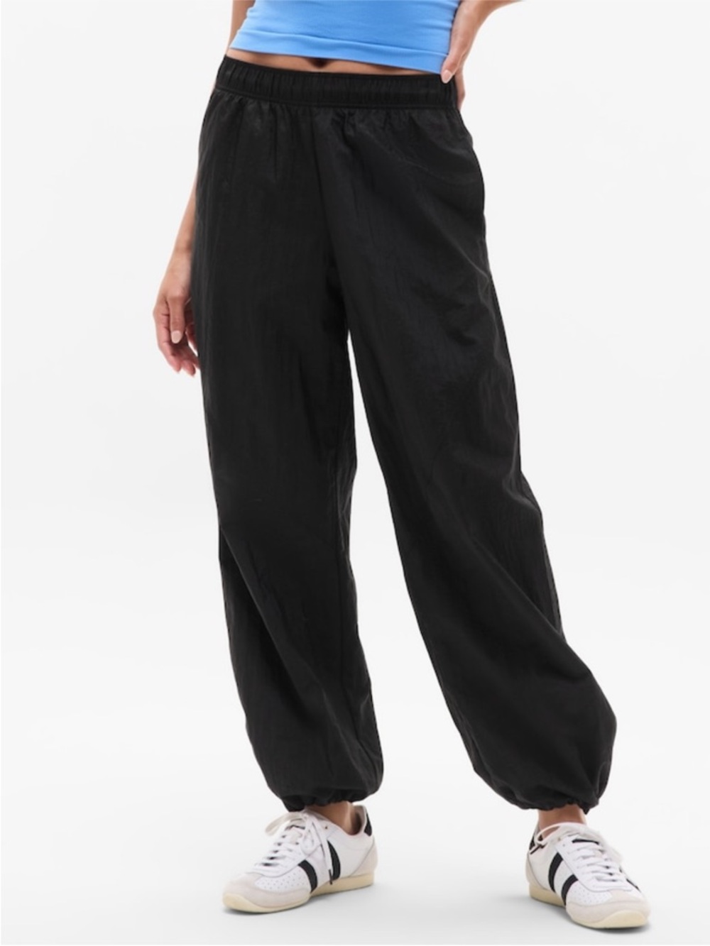 Athleta Black lunar Sheen, utility mid rise Pants - Women m nwt